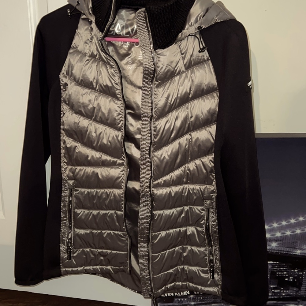 Calvin Klein grey Jacket with hoodie